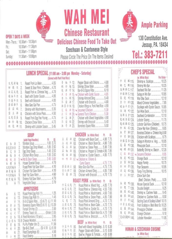 Wah Mei menu 3